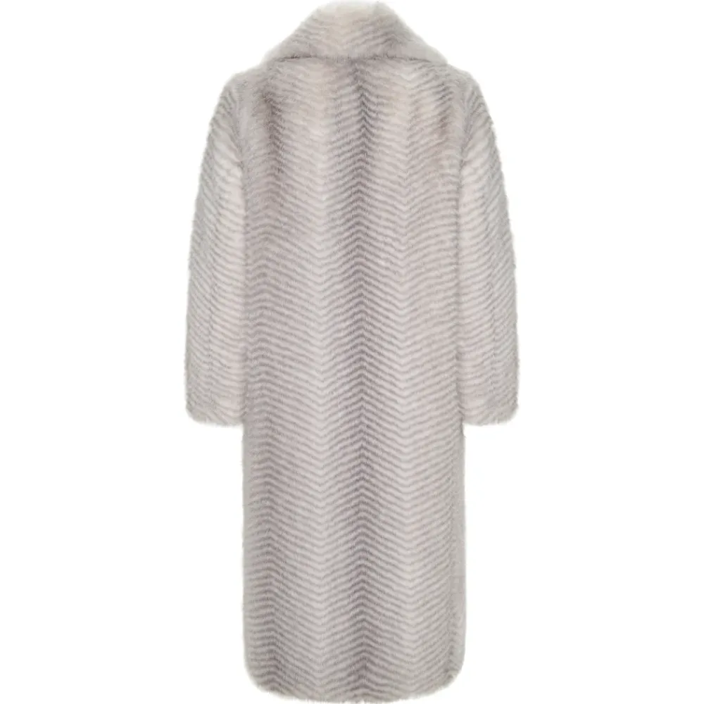 Frakker<Cesare Gaspari Faux Fur Coat Natalie - Hvid