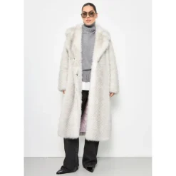 Frakker<Cesare Gaspari Faux Fur Coat Natalie - Hvid