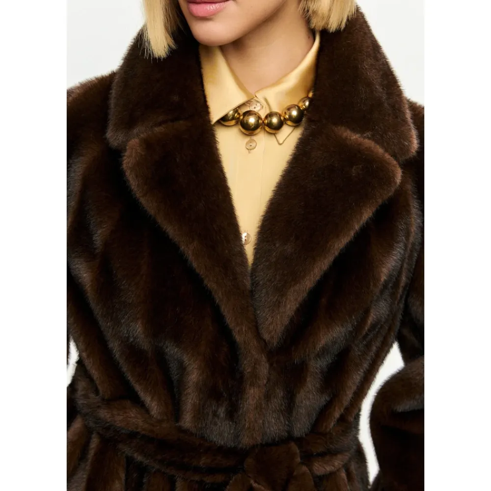 Jakker<Cesare Gaspari Faux Fur Shearling Jackets Brun