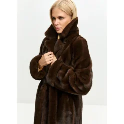 Jakker<Cesare Gaspari Faux Fur Shearling Jackets Brun