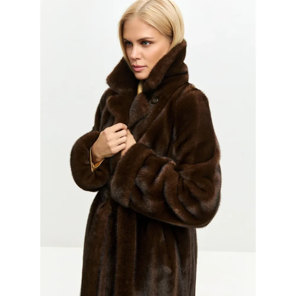 Jakker<Cesare Gaspari Faux Fur Shearling Jackets Brun