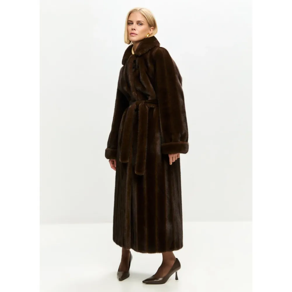 Jakker<Cesare Gaspari Faux Fur Shearling Jackets Brun