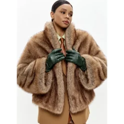 Jakker<Cesare Gaspari Faux Fur Shearling Jackets Brun