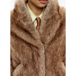 Jakker<Cesare Gaspari Faux Fur Shearling Jackets Brun