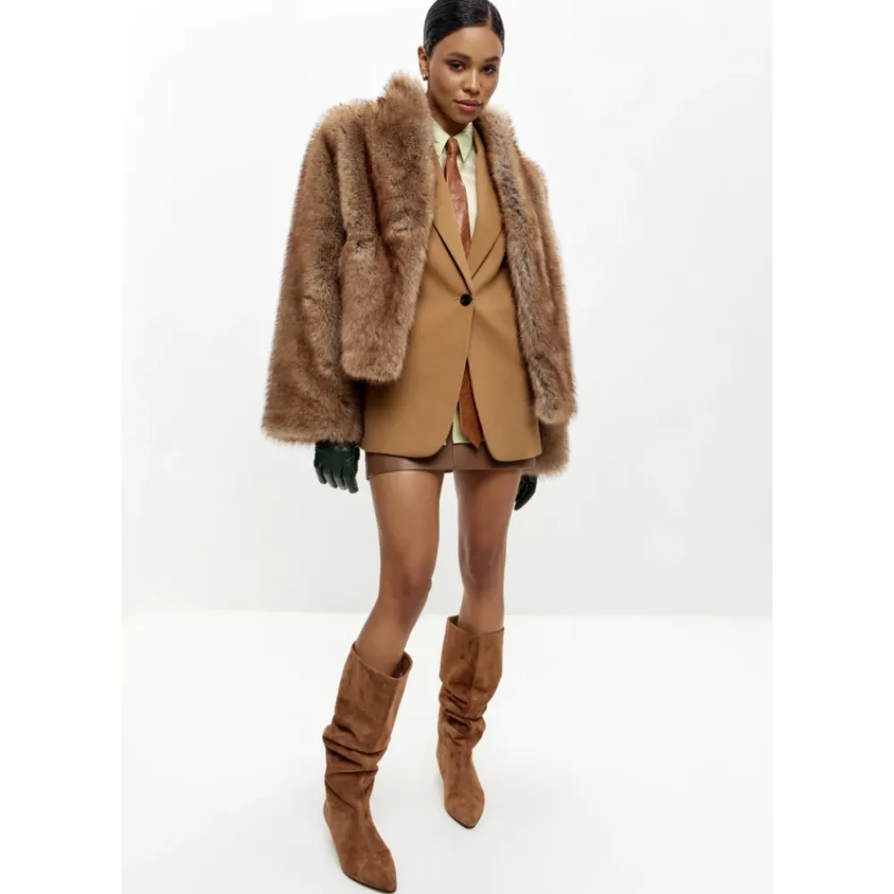 Jakker<Cesare Gaspari Faux Fur Shearling Jackets Brun