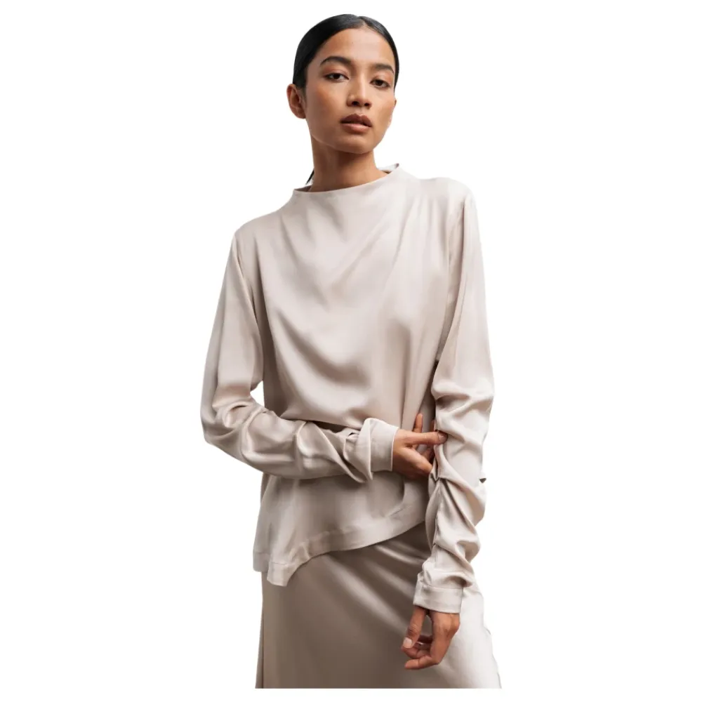 Bluser & Skjorter^Ahlvar Gallery Faye silkebluse Beige