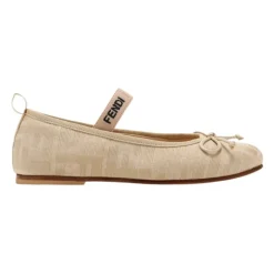 Ballerinasko<Fendi FF Jacquard Ballerinasko Beige