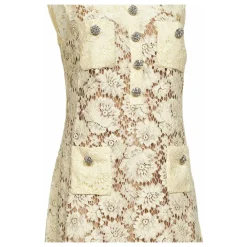 Kjoler^Self Portrait Fine Lace Mini Dress Gul