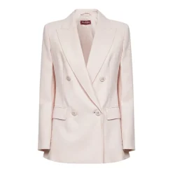Jakker^Max Mara Studio Fitted Uld Crepe Blazer Pink