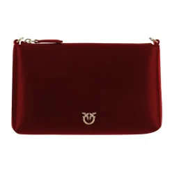 Clutch^PINKO Flad læder clutch med Love Birds-logo Rød