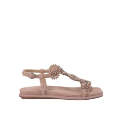 Sandaler<ALMA EN PENA Flad sandal med rhinsten Pink