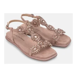 Sandaler<ALMA EN PENA Flad sandal med rhinsten Pink