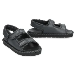 Sandaler<Bottega Veneta Flade sandaler med Torchon dekoration Grå