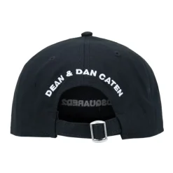 Huer & Kasketter^Dsquared2 Flamme Detalje Bomuld Baseball Kasket Sort