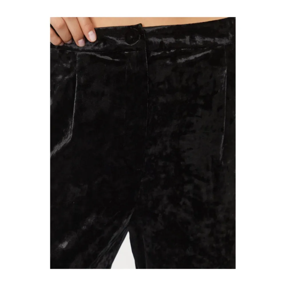 Bukser^Patrizia Pepe Flared Velvet Trousers Sort