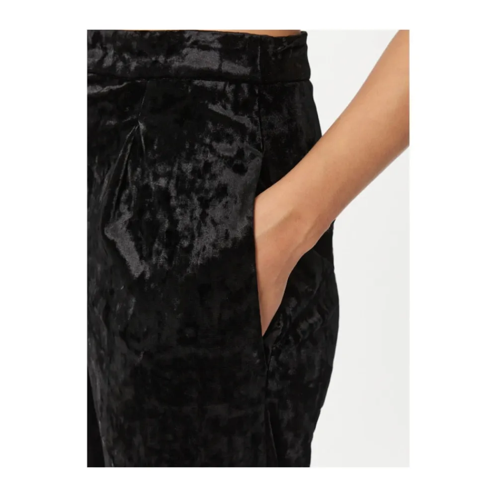 Bukser^Patrizia Pepe Flared Velvet Trousers Sort