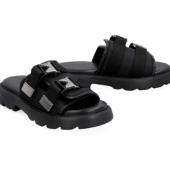 Sandaler^Bottega Veneta Flash Teknisk Stof Sandal Sort