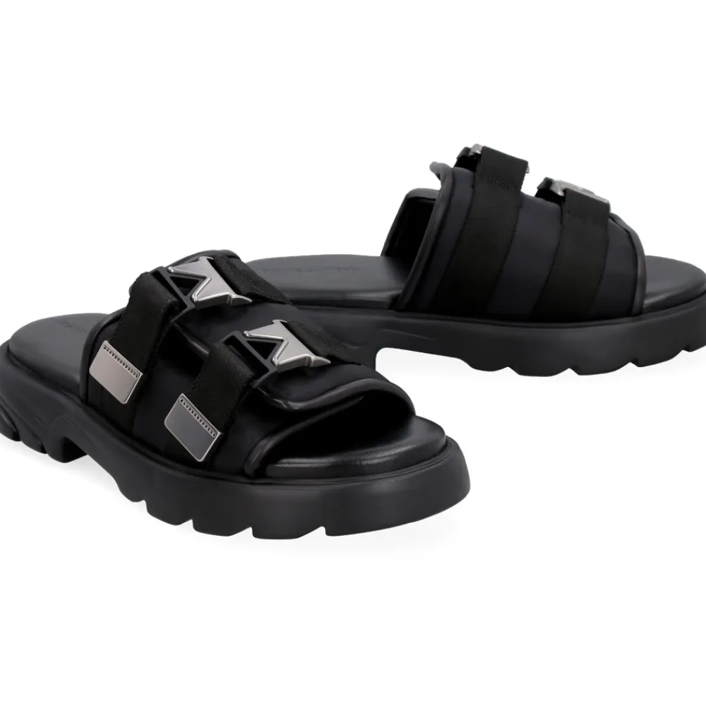 Sandaler^Bottega Veneta Flash Teknisk Stof Sandal Sort
