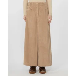 Bukser^Weekend Max Mara Fløjl bomuld brede ben bukser Beige