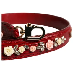 Tilbehør Til Tasker<Dolce & Gabbana Floral Embellish Taske Skulderstrop Rød