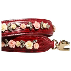 Tilbehør Til Tasker<Dolce & Gabbana Floral Embellish Taske Skulderstrop Rød