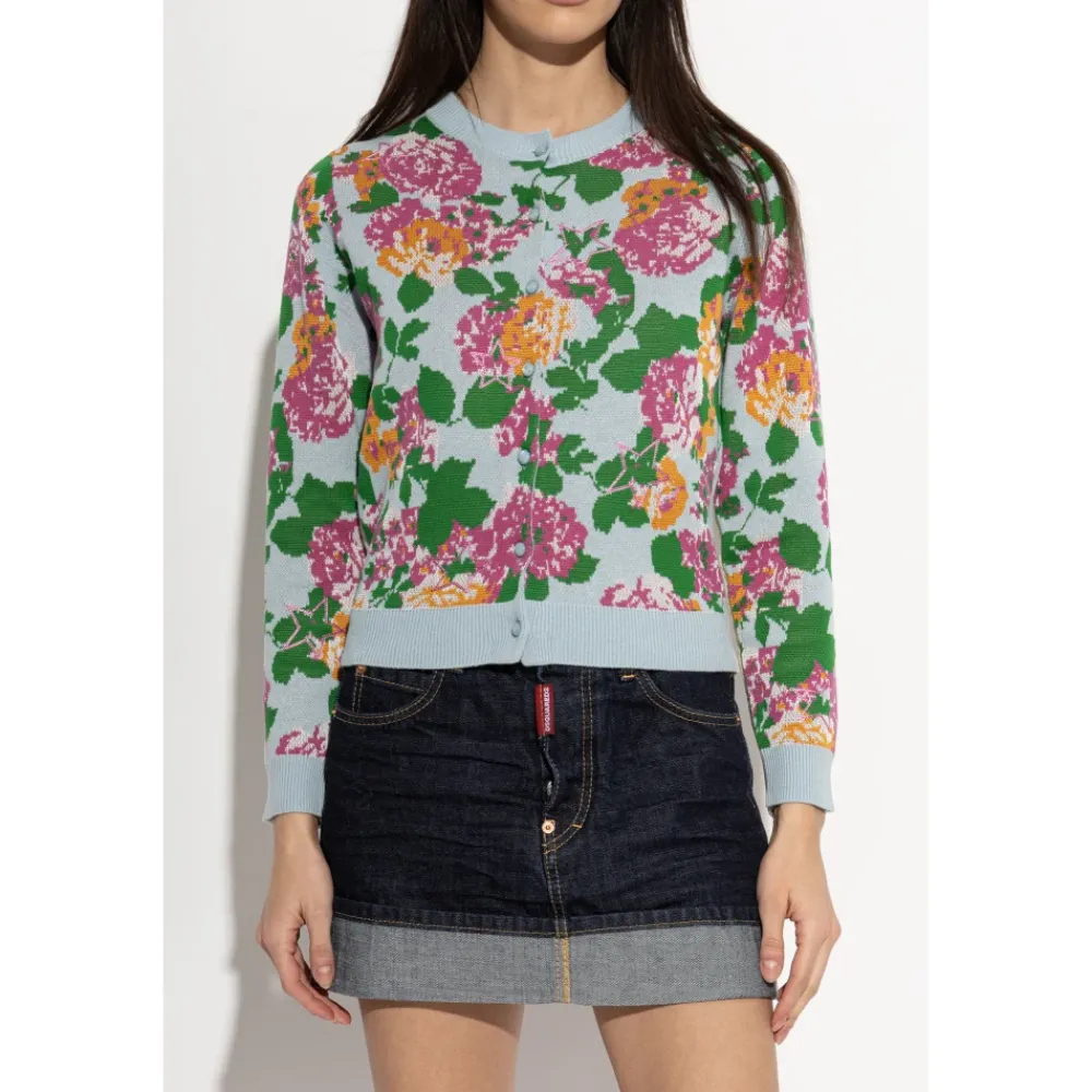 Striktrøjer & Sweatere<Kenzo Floral Embellished Cardigan Multifarvet