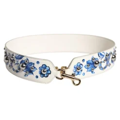Tilbehør Til Tasker<Dolce & Gabbana Floral Læder Skulderrem med Nitter Multifarvet