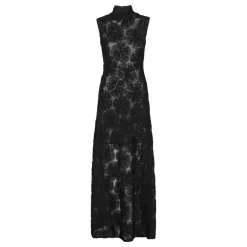 Kjoler^ROTATE Birger Christensen Floral Mesh Maxi Kjole Sort