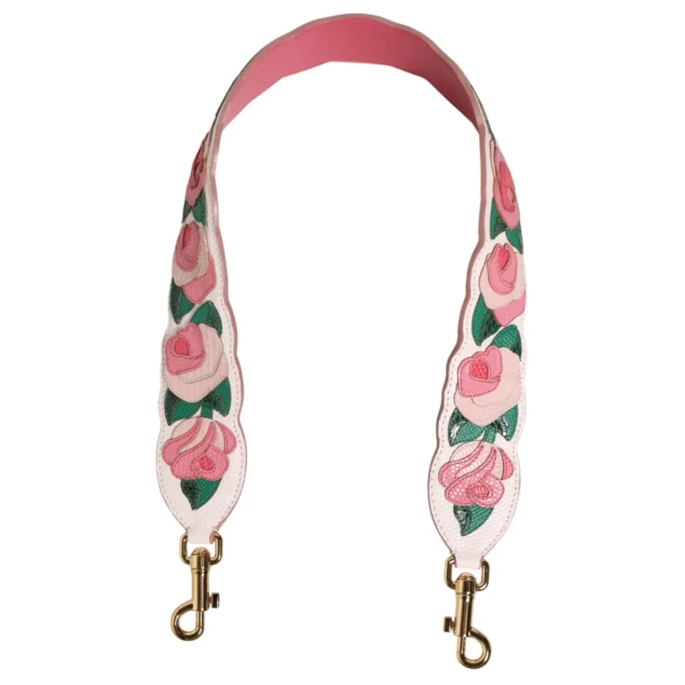 Tilbehør Til Tasker<Dolce & Gabbana Floral skulderrem i kalvelæder Multifarvet