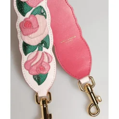 Tilbehør Til Tasker<Dolce & Gabbana Floral skulderrem i kalvelæder Multifarvet