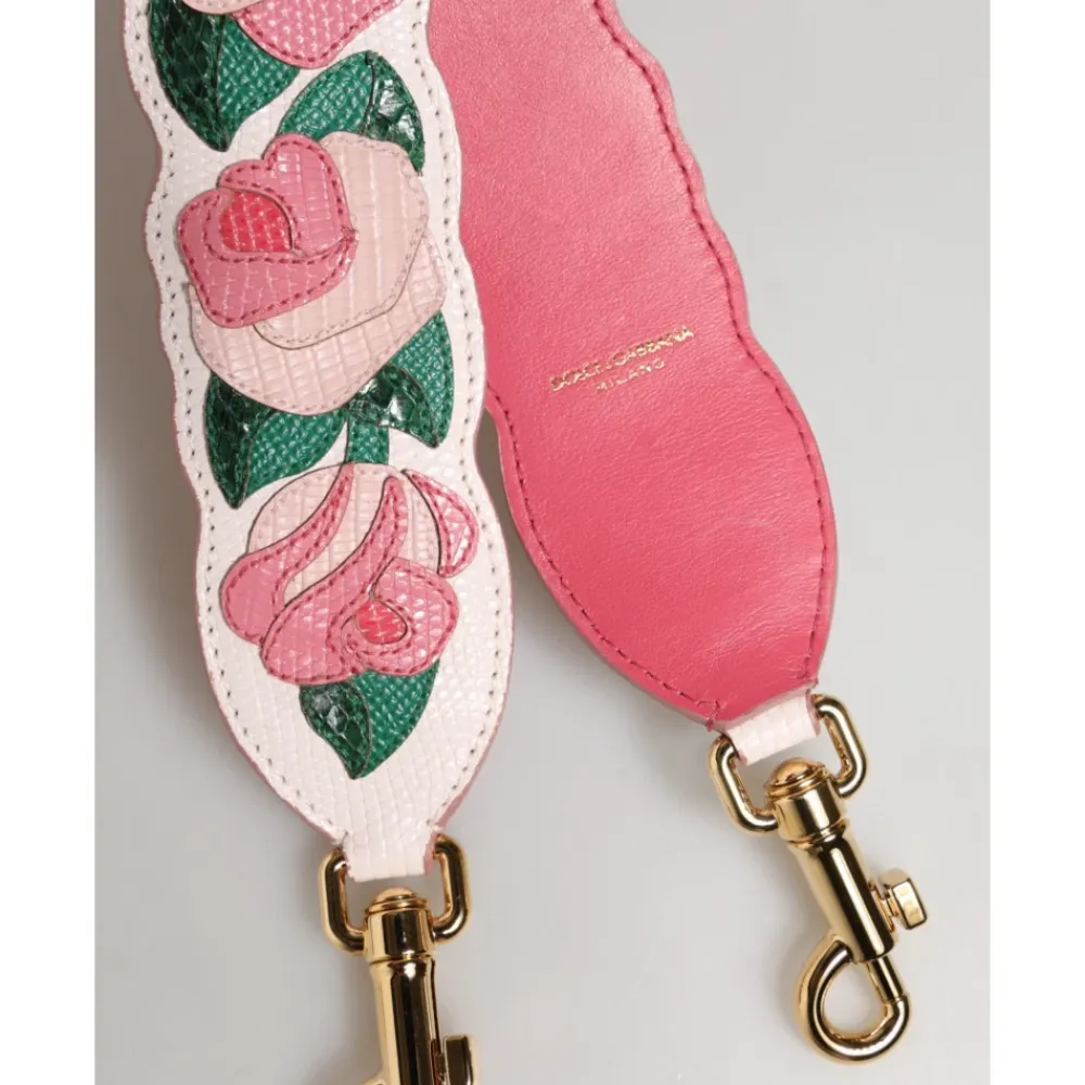 Tilbehør Til Tasker<Dolce & Gabbana Floral skulderrem i kalvelæder Multifarvet