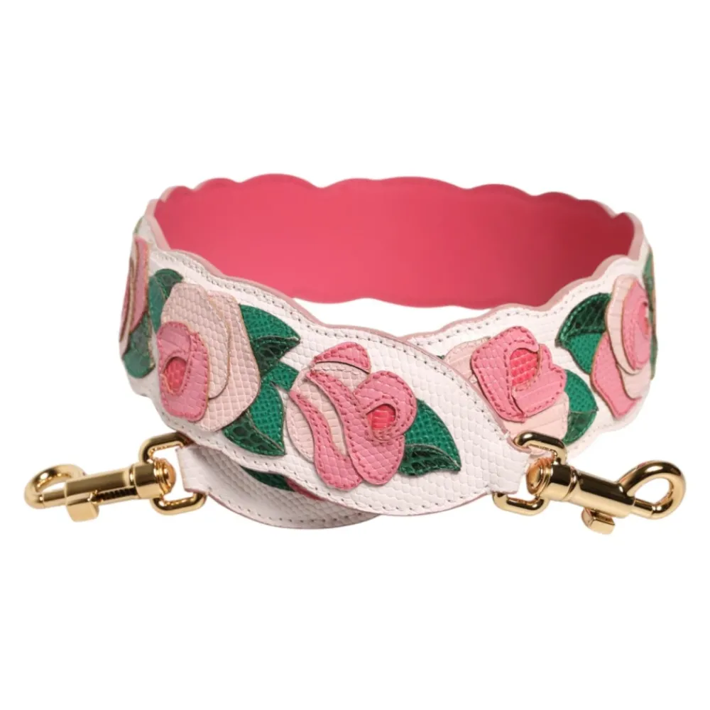 Tilbehør Til Tasker<Dolce & Gabbana Floral skulderrem i kalvelæder Multifarvet