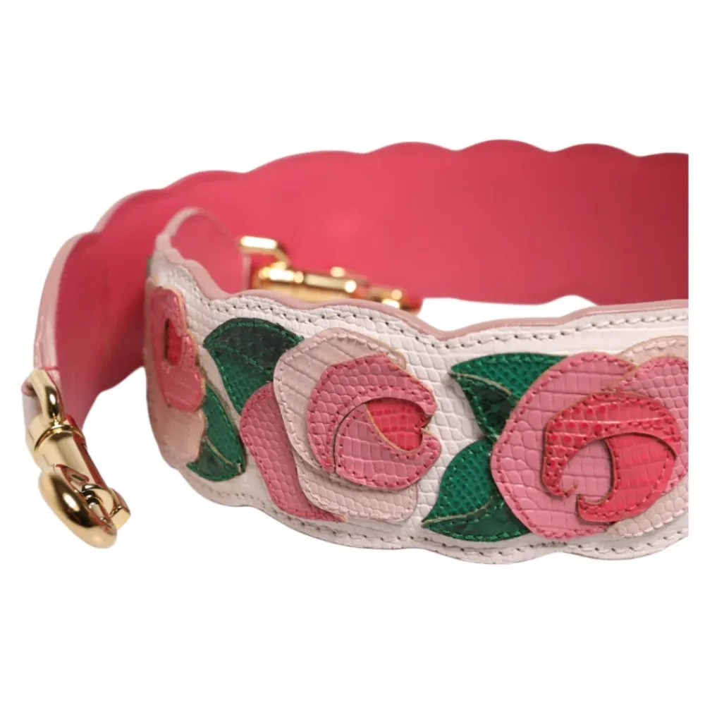 Tilbehør Til Tasker<Dolce & Gabbana Floral skulderrem i kalvelæder Multifarvet
