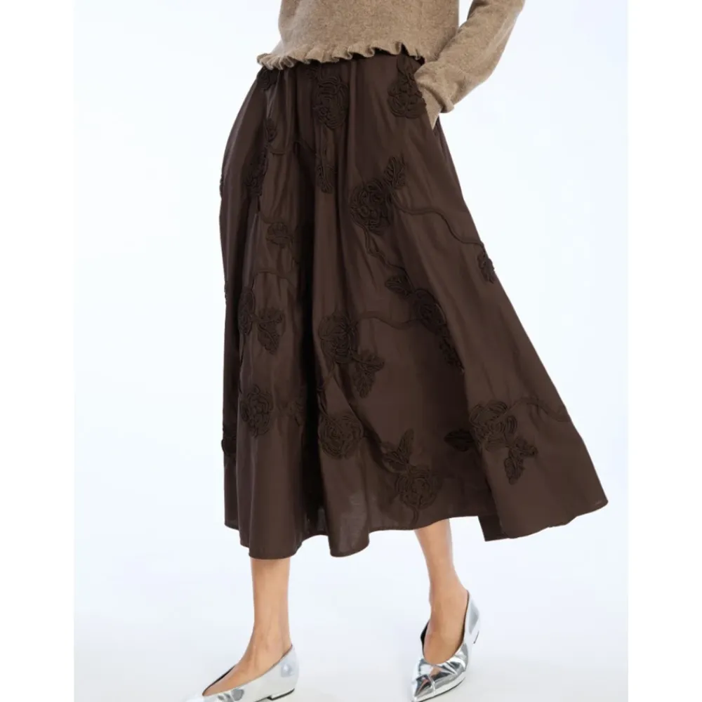 Nederdele<ROTATE Birger Christensen Flower Maxi Skirt Brun