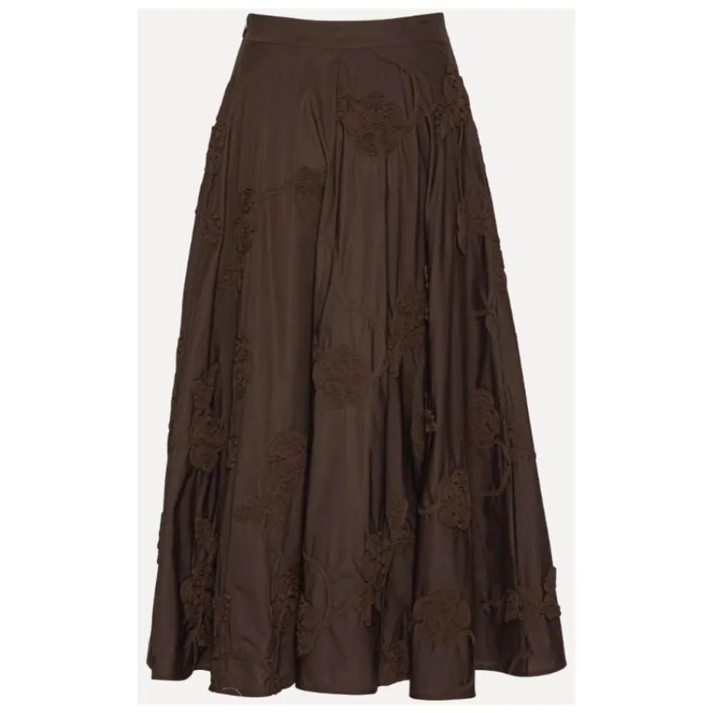 Nederdele<ROTATE Birger Christensen Flower Maxi Skirt Brun