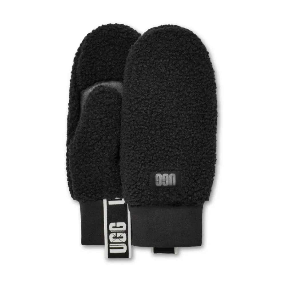 Handsker<UGG Fluff Mitten With Logo Tape Sort