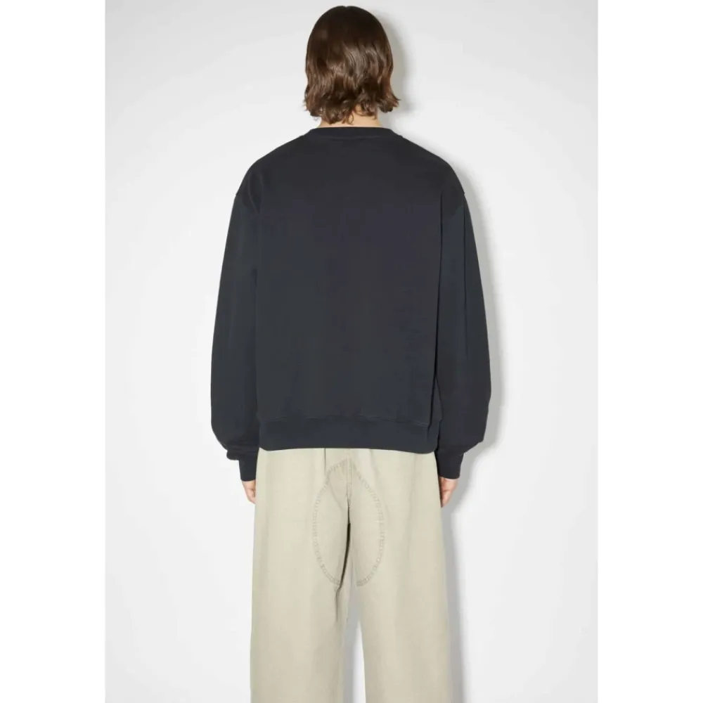 Sweatshirts^Acne Studios Fluorescerende Logo Sweatshirt Sort