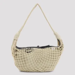 Skuldertasker^Lemaire Fortune Croissant Filt Taske Beige