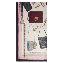 Halstørklæder Og Tørklæder^PINKO Foulard i twill med taske- og logoprint Multifarvet