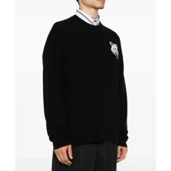 Sweatshirts^Maison Kitsuné Fox Head Intarsia Logo Sweater Sort