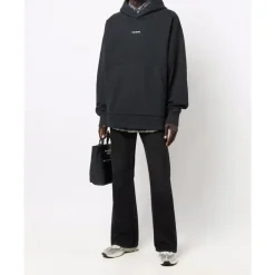 Trøjer^Acne Studios Franklin Stamp Logo Oversize Hoodie Sort