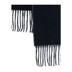 Tørklæder^Jacquemus Fringe Logo Scarf Blå