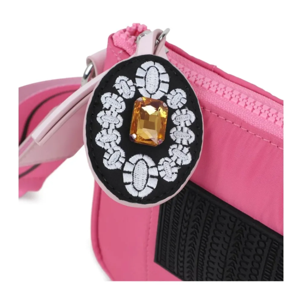 Tasker<Marc Jacobs Fuchsia Tasker med Logo Patch Charme Pink