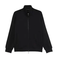 Træningsjakker^Emporio Armani Full zip double jersey sweatshirt Sort