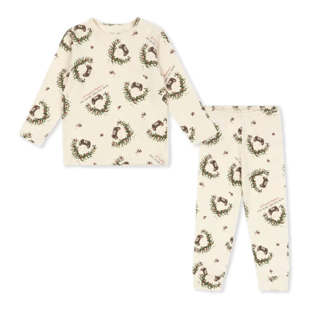 Nattøj<Konges Sløjd Gamer Todelt Pyjamassæt Beige