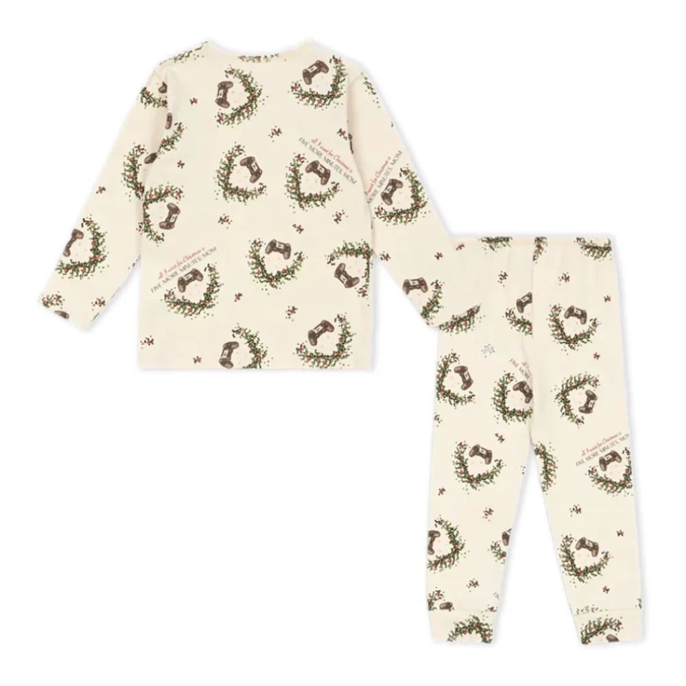 Nattøj<Konges Sløjd Gamer Todelt Pyjamassæt Beige