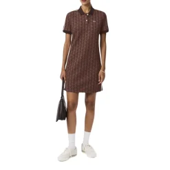 Kjoler<Lacoste Geometrisk mønstret polokjole Brun