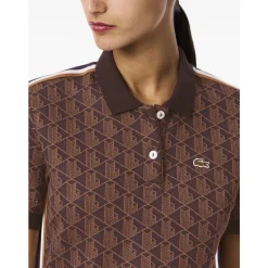 Kjoler<Lacoste Geometrisk mønstret polokjole Brun