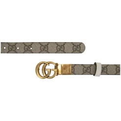 Bælter<Gucci GG Logo Læderbælte Beige