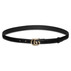 Bælter<Gucci GG Marmont Thin Belt Sort